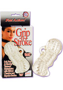 Grip-n-stroke Textured Masturbator - Clear